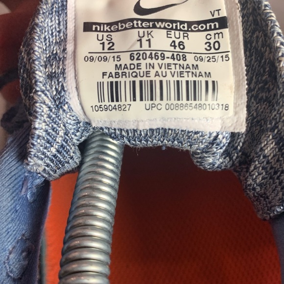 Nike Flyknit Air Max Ocean Fog Crimson 2015 Runners (Size 12) - Picture 7 of 8